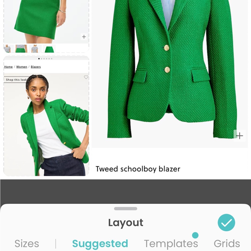 J Crew Green Women's Skirt, Size 8, NWT, available matching jacket - Picture 4 of 15